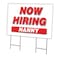 Signmission Now Hiring Nanny Yard Sign & Stake outdoor plastic coroplast window, C-2436 NANNY C-2436 NANNY - alternate 1
